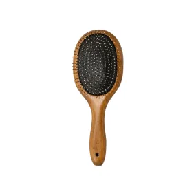 Tauro Pro Line Prestige Wooden Massage Round Dog & Cat Brush For All Hair Type To Improve Circulation And Promote Hair Growth, large, wooden