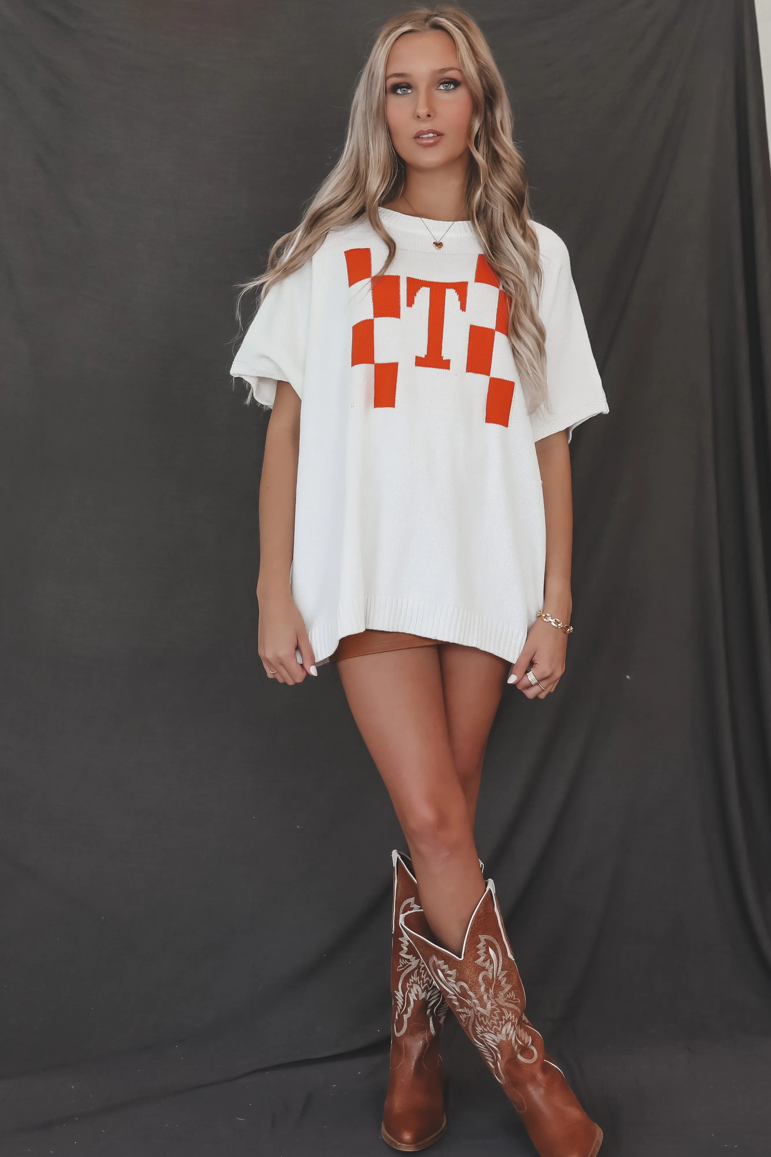 Tennessee Vols Crochet Knit Short Sleeve Top