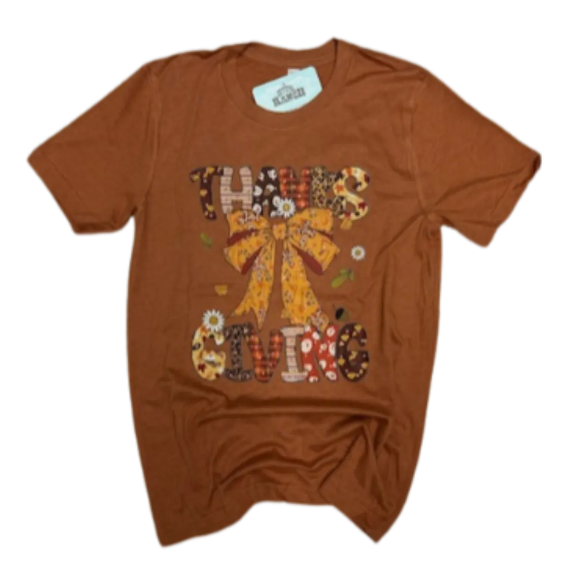 Thanksgiving Bow Tee HTV084