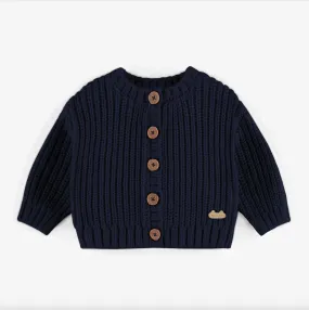 The Banks Knitted Cardigan - Navy - BABY