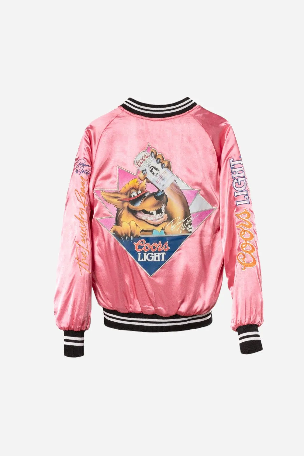 The Laundry Room Beer Wolf Time Stadium Jacket in Blush Pink