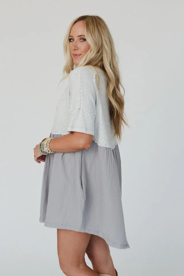 The Nest Budding Beauty Tunic Dress - Gray