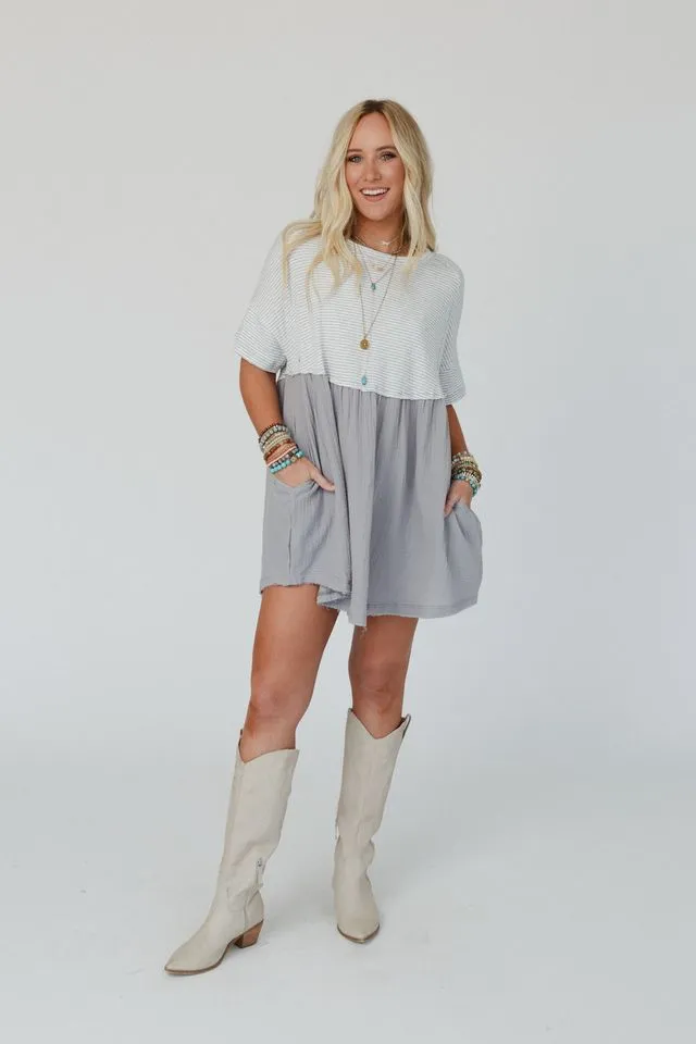 The Nest Budding Beauty Tunic Dress - Gray