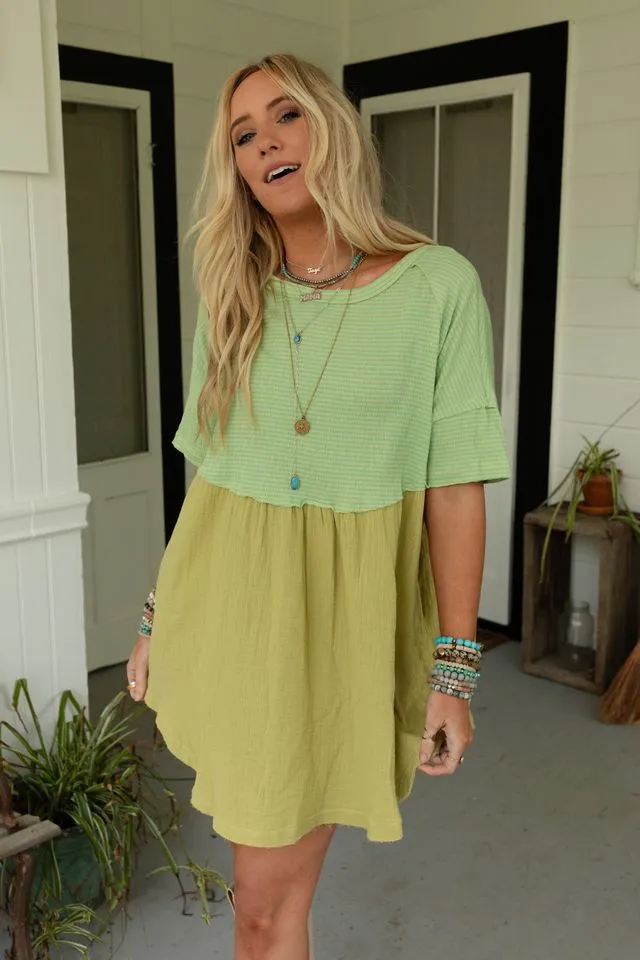 The Nest Budding Beauty Tunic Dress - Kiwi