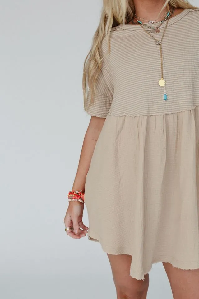 The Nest Budding Beauty Tunic Dress - Tan