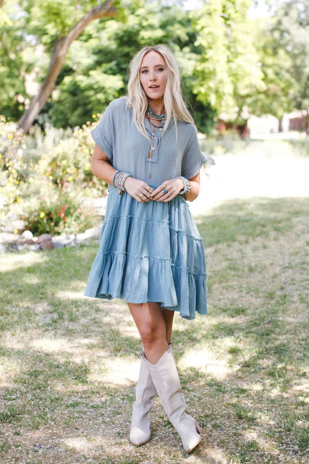 The Nest Collette Tunic Dress - Sage Seafoam