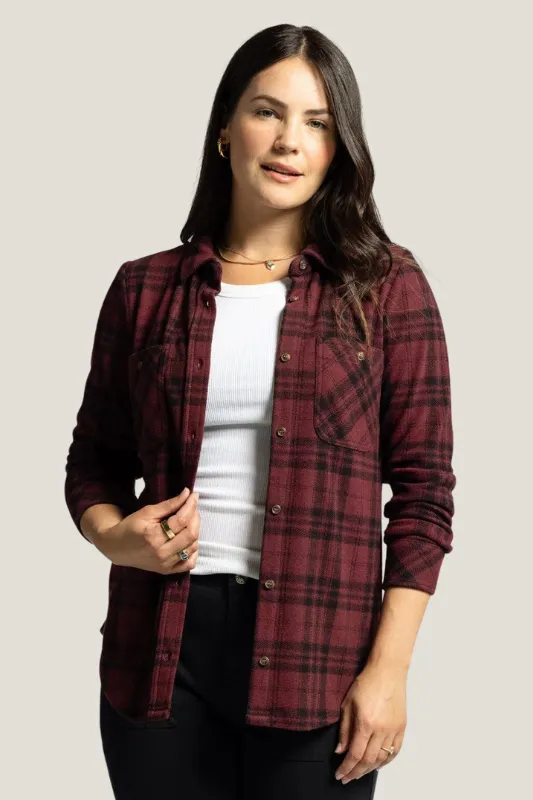 THREAD & SUPPLY:  Burgundy Plaid Lewis Top