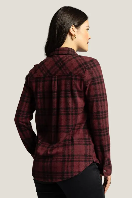 THREAD & SUPPLY:  Burgundy Plaid Lewis Top