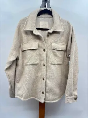 Thread & Supply Women's Size L Ivory Fuzzy Jacket