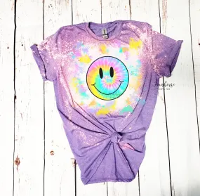 Tie Dye Splashed Happy Face Shirt