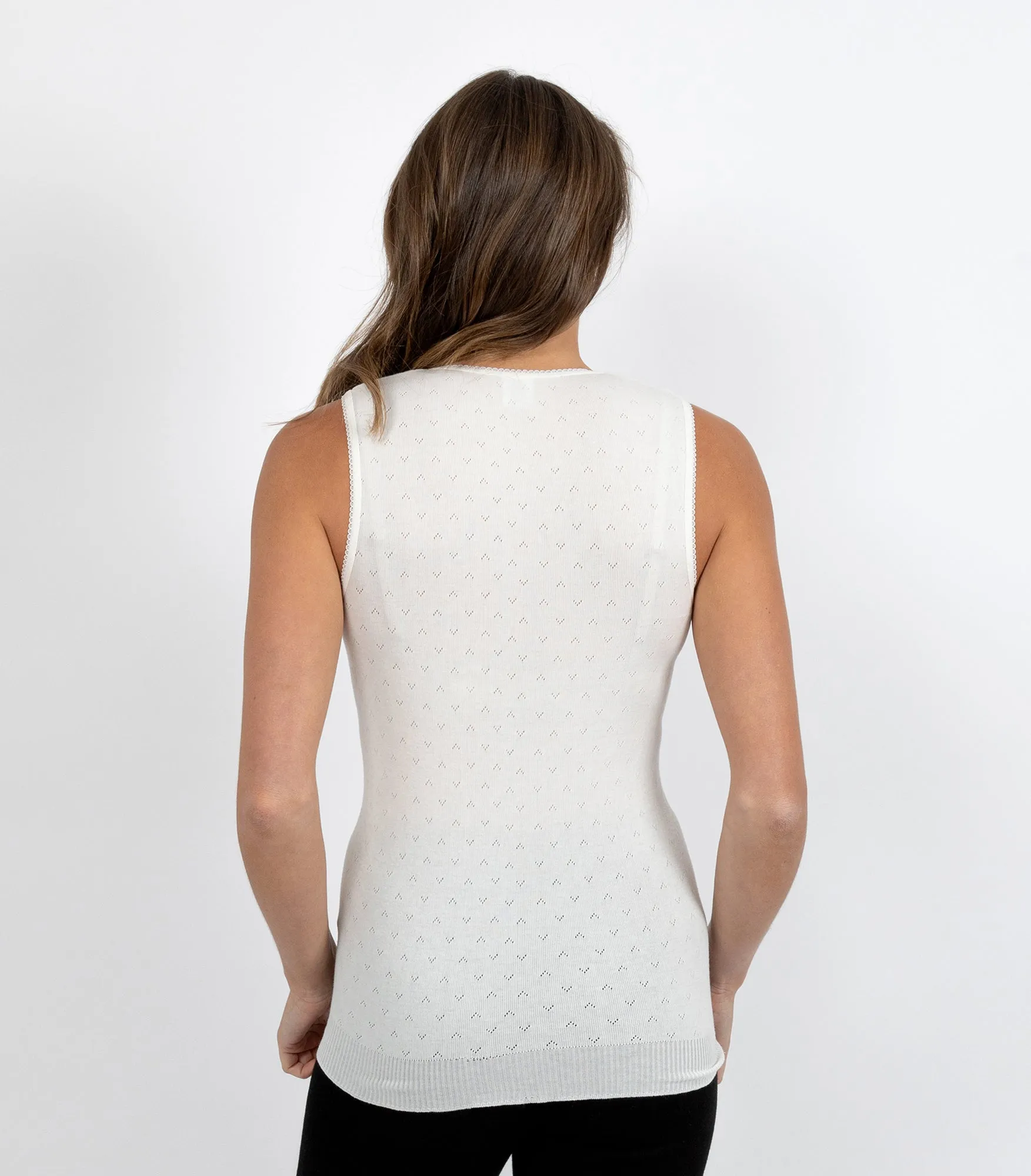 Traditional Thermal RTR Side Seamfree Vest - Ivory