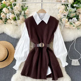 Two-piece Shirt Knitted Vest