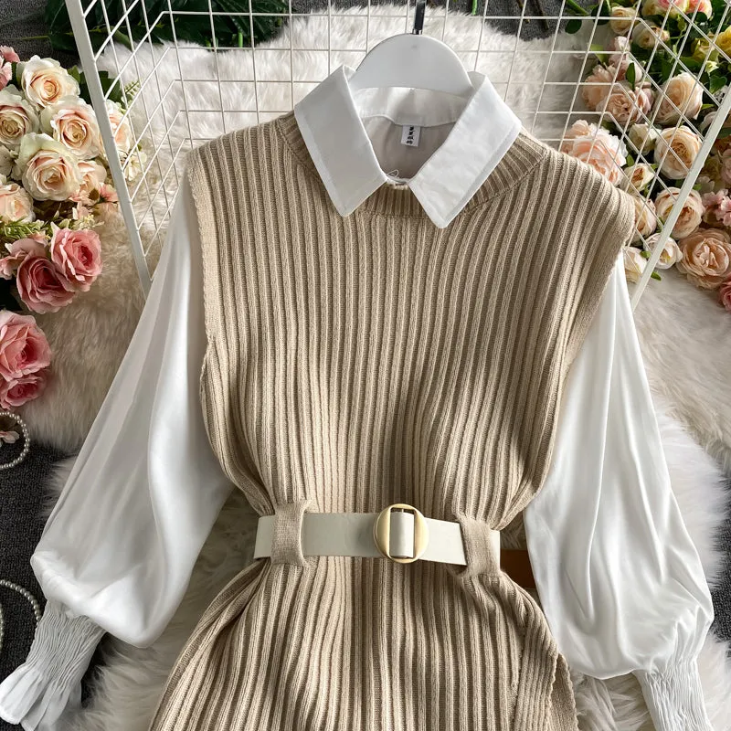 Two-piece Shirt Knitted Vest