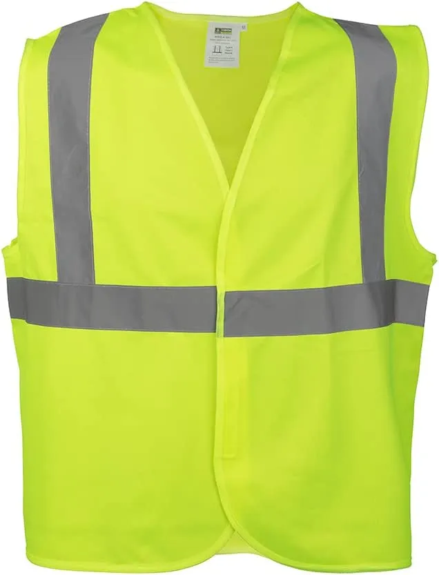 Type R, Class 2 Solid Safety Vest, High-Visibility, 10-Pack