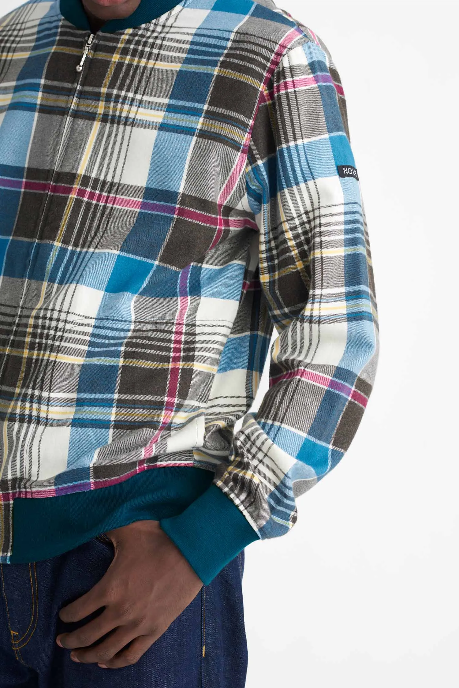 Ultrafine Plaid Bomber