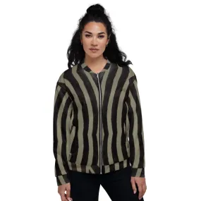 Unisex Bomber Jacket - Khaki Zebra - Women