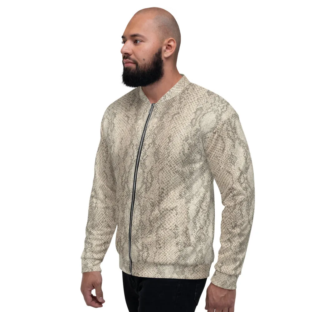 Unisex Bomber Jacket - Snake Print - Men