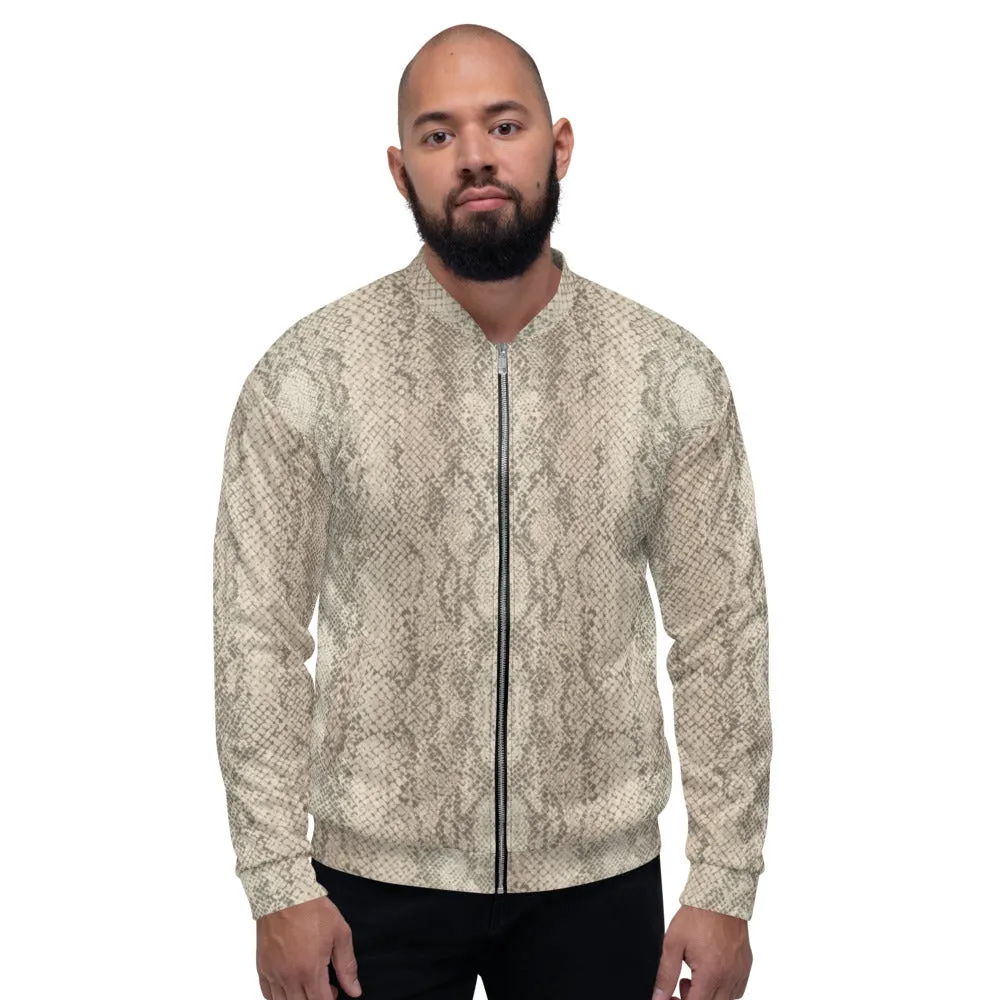 Unisex Bomber Jacket - Snake Print - Men