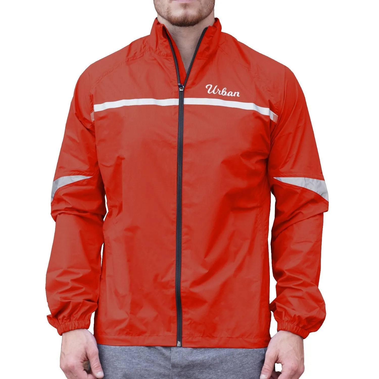 Urban Windproof & Waterproof Commuters Cycling Jacket - Orange