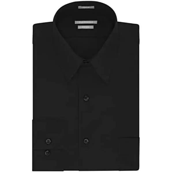 Van Heusen Men's Poplin Dress Shirt Black