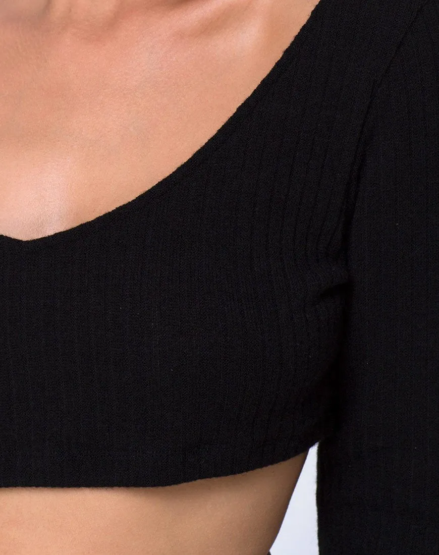 Vile Top in Rib Black