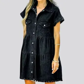 Vintage raw-hem jean dress