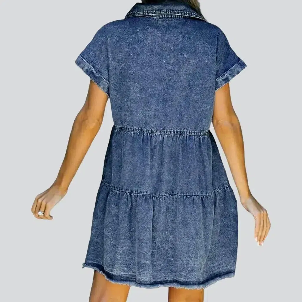 Vintage raw-hem jean dress