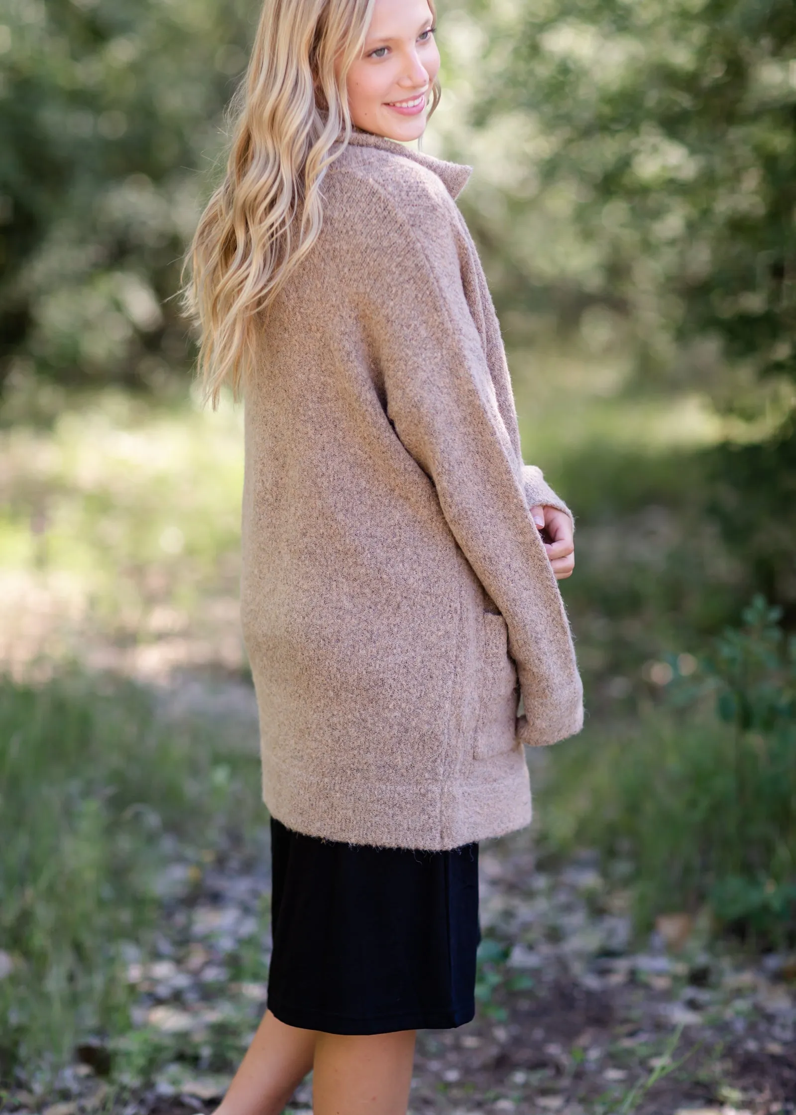 Vita Camel Knit Cardigan Shacket