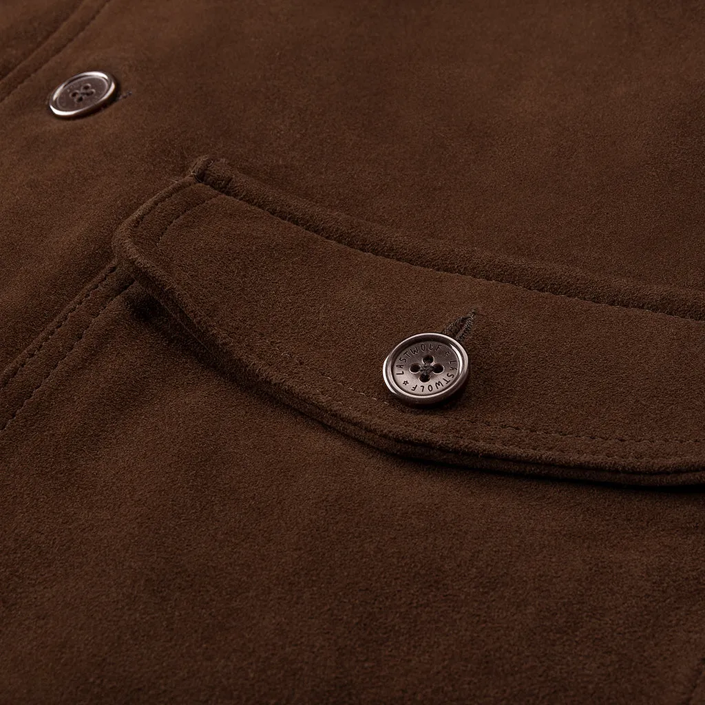 VOYAGEURS BOMBER SUEDE JACKET-HAZELNUT