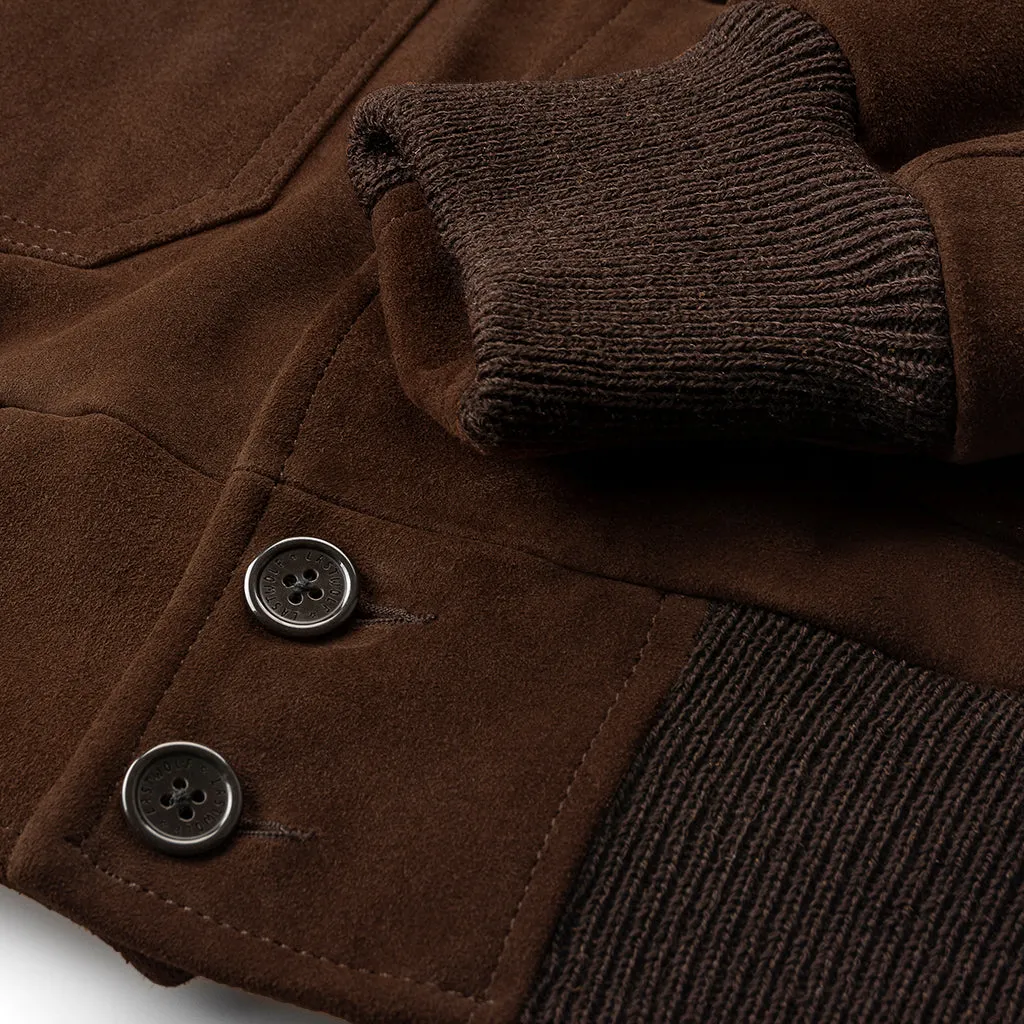 VOYAGEURS BOMBER SUEDE JACKET-HAZELNUT