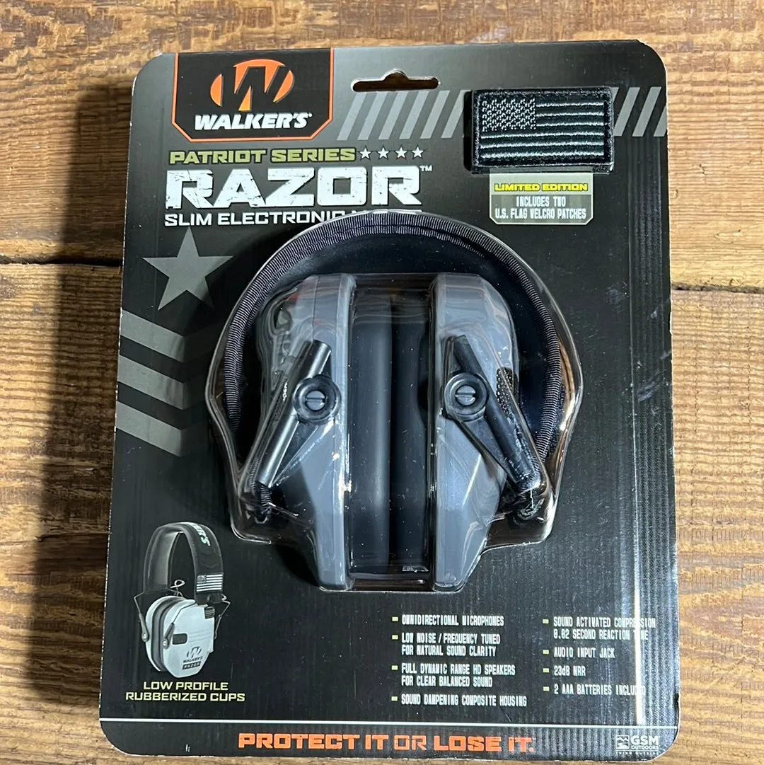 Walkers Patriot Series Razor Slim Electronic Muffs