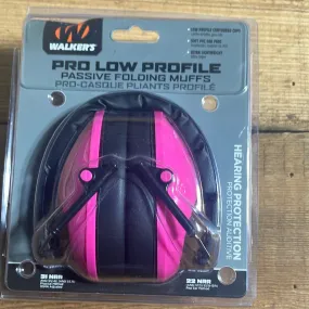 Walkers Pro Low Profile Folding Muffs- Pink