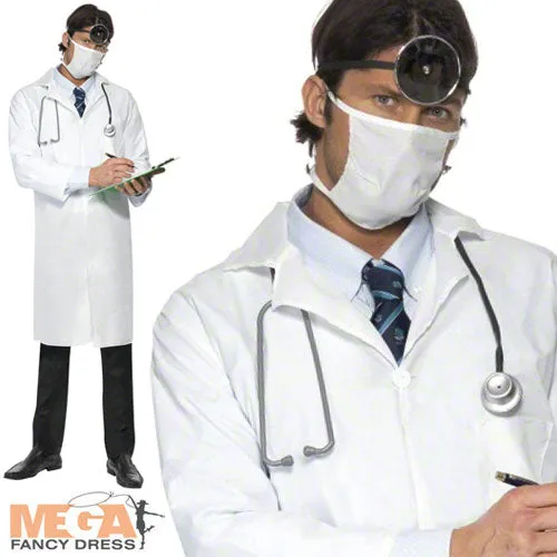 White Doctor Fancy Dress Costume Occupation Fancy Dress