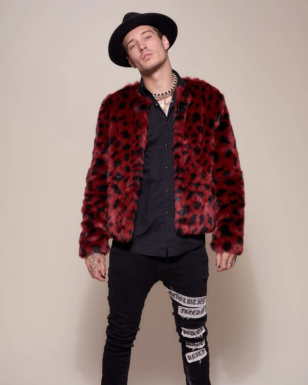 Wild Cat Faux Fur Bomber Jacket  | Men's