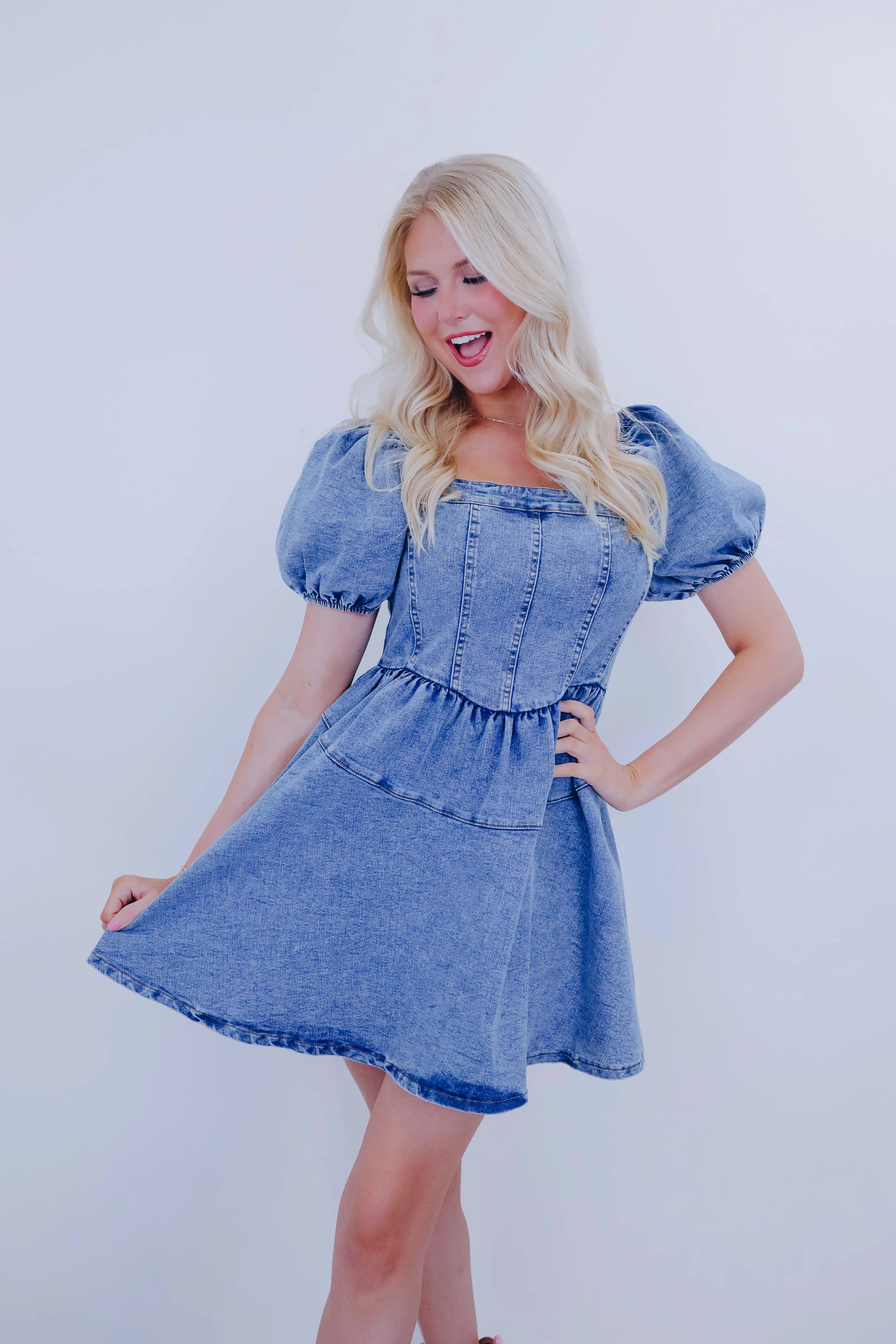 Wild Heart Babydoll Denim Dress