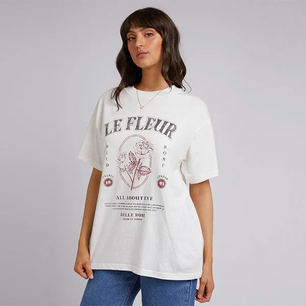 Wild Rose Oversized Tee - White