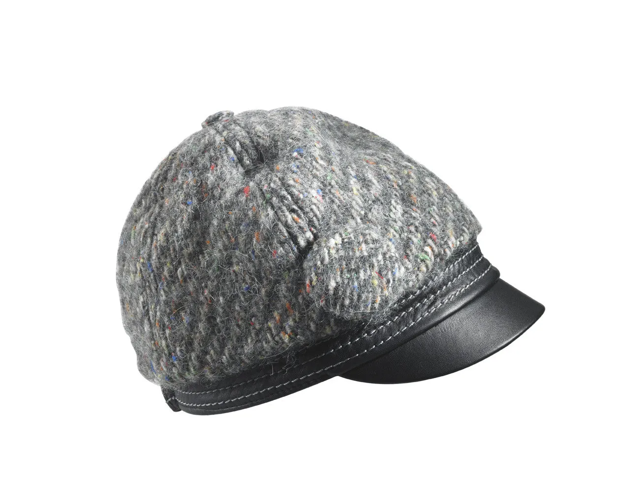 Women's Angora Knit And Leather Cap -  Save 40%