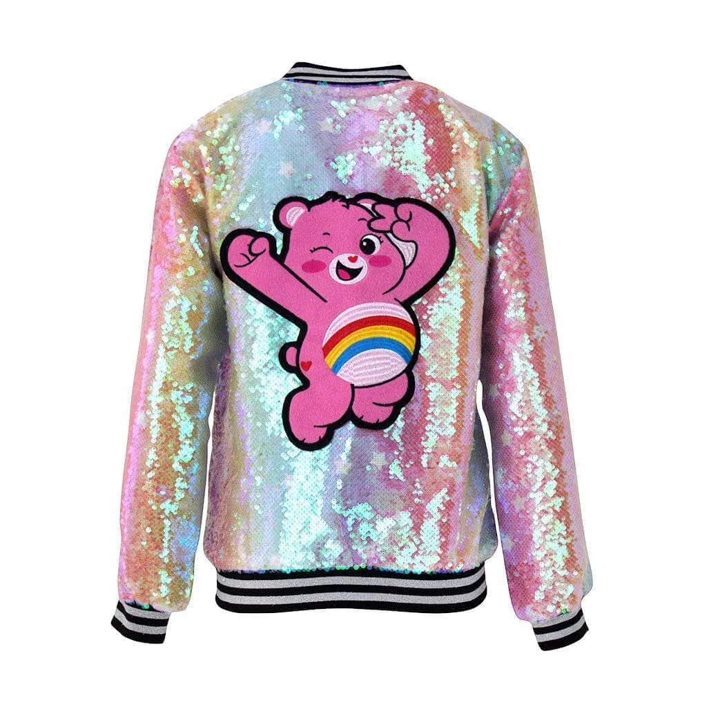 Women's Care Bears Cheer Bear Sequin Flip Bomber