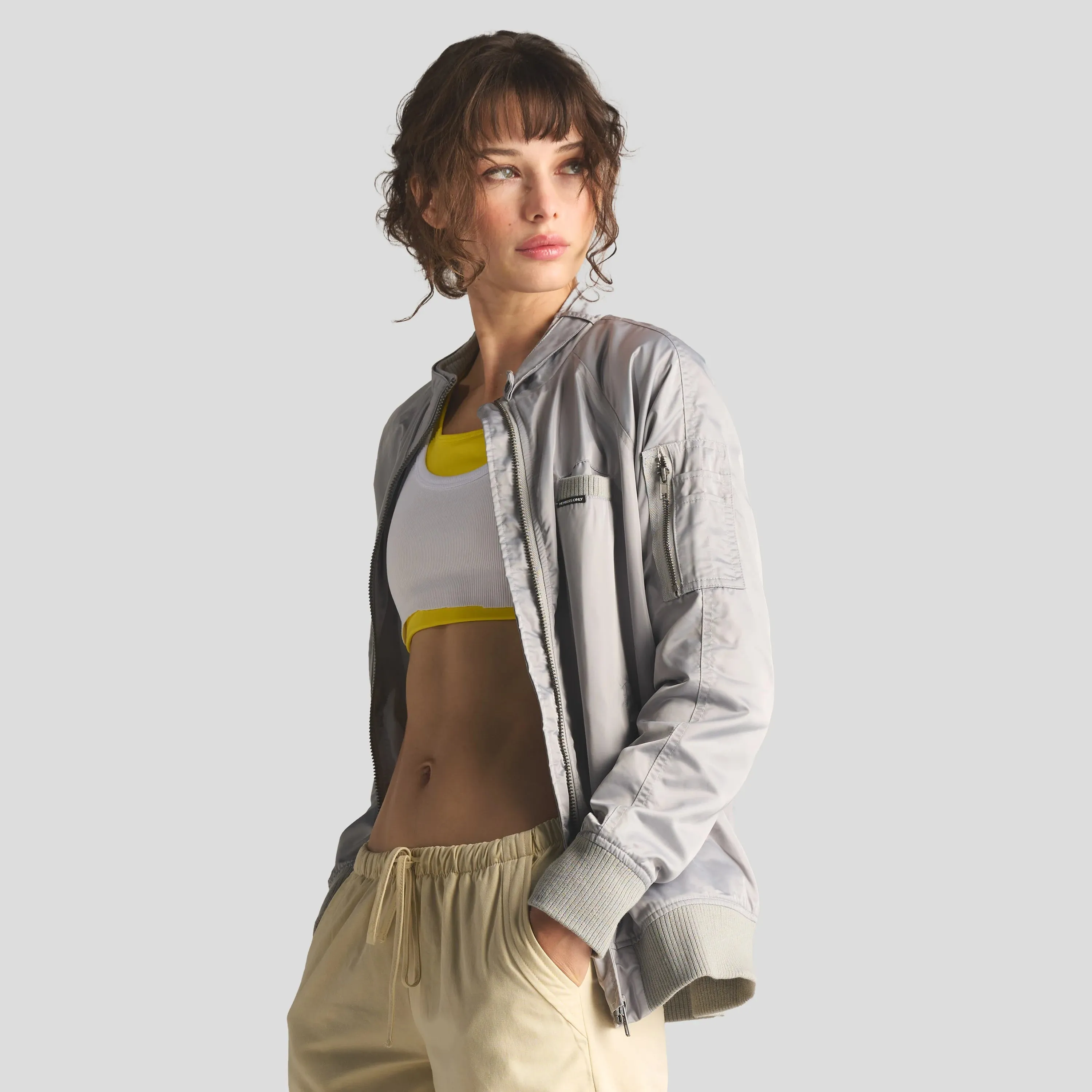 Women's Satin Bomber Jacket