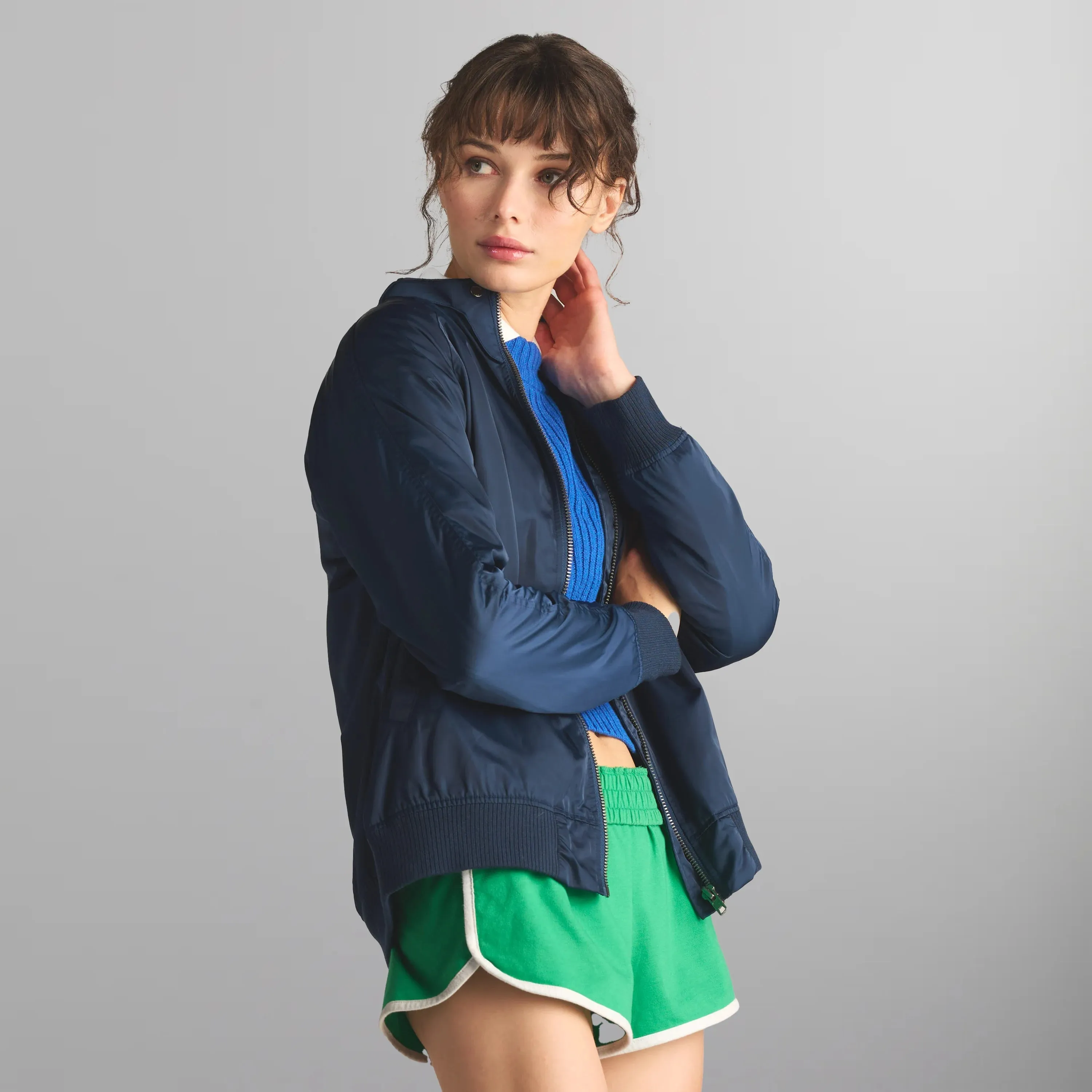 Women's Satin Bomber Jacket