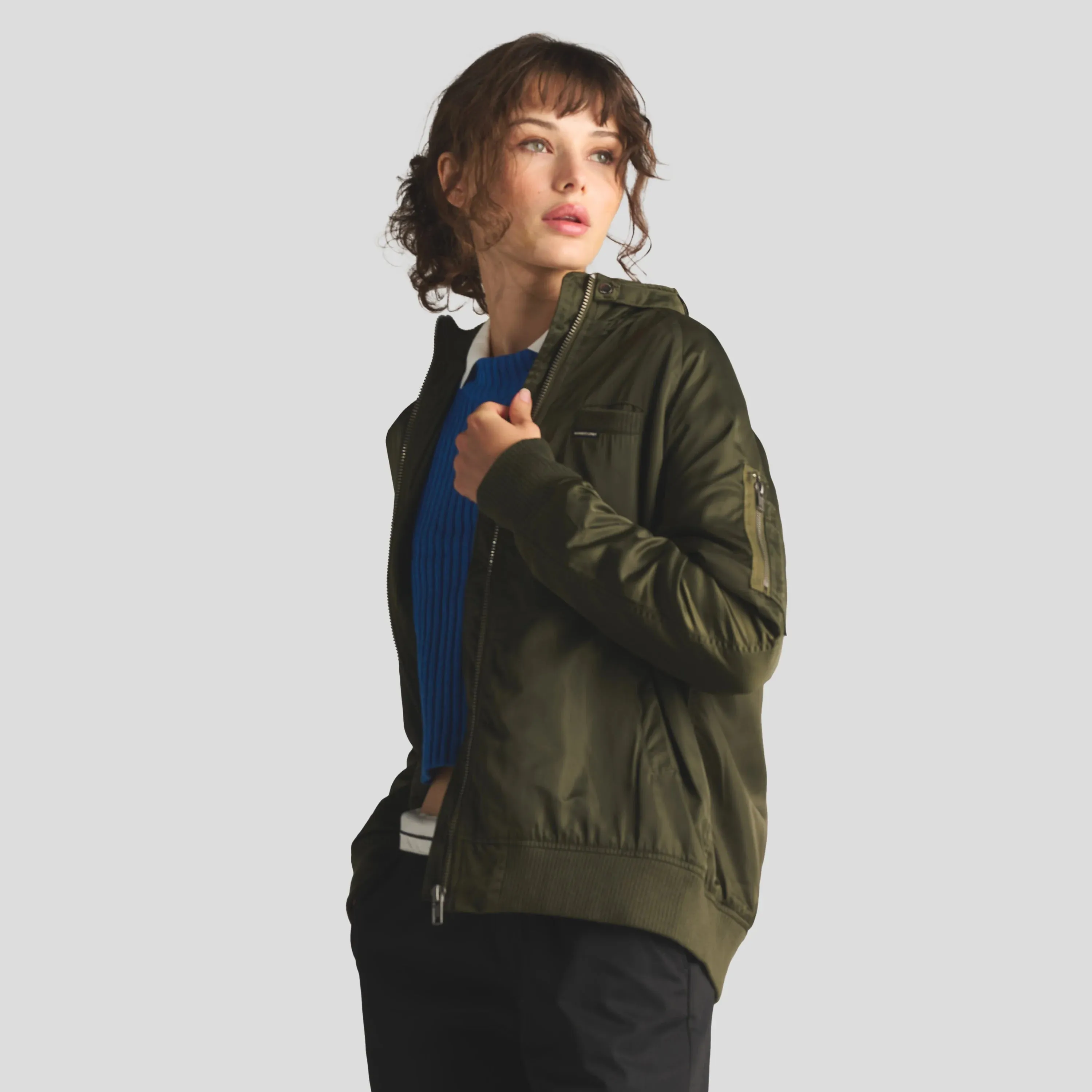 Women's Satin Bomber Jacket