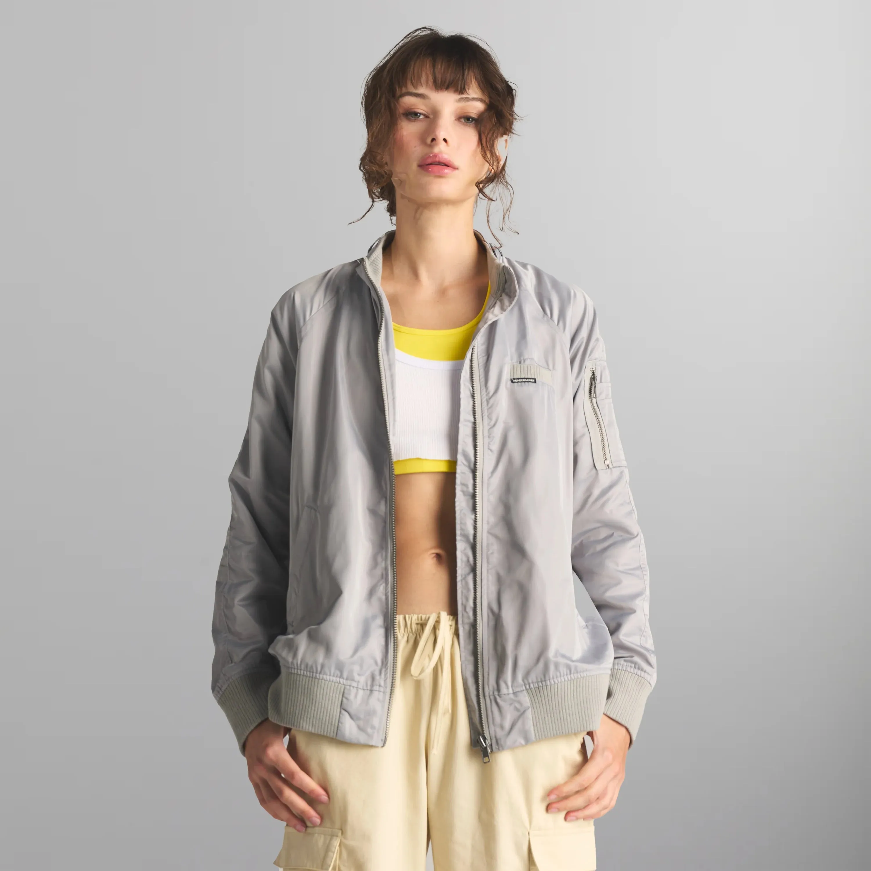 Women's Satin Bomber Jacket