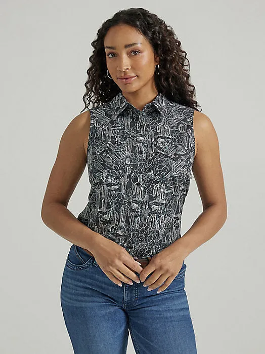 Wrangler Cactus Snap Up Tank Women's Top