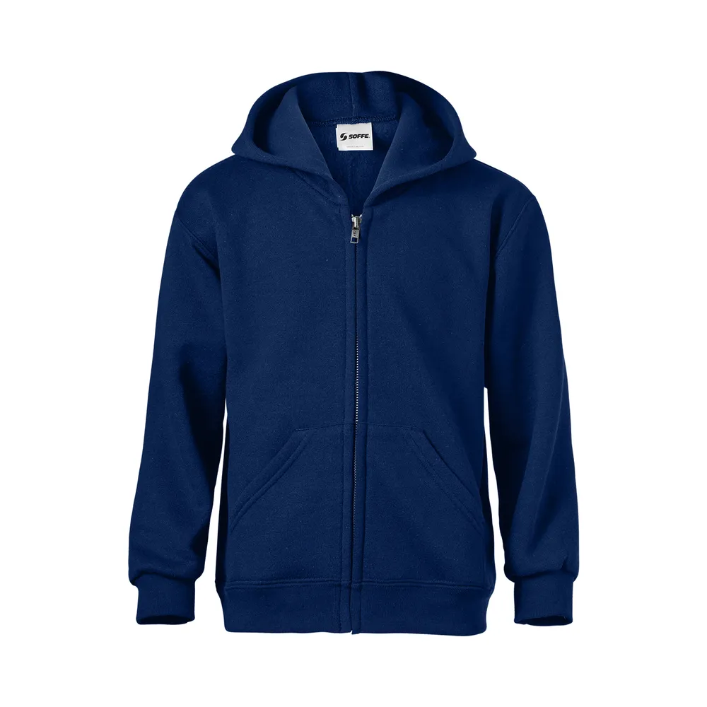 Youth Classic Zip Hooded Sweatshirt w/logo (Navy)