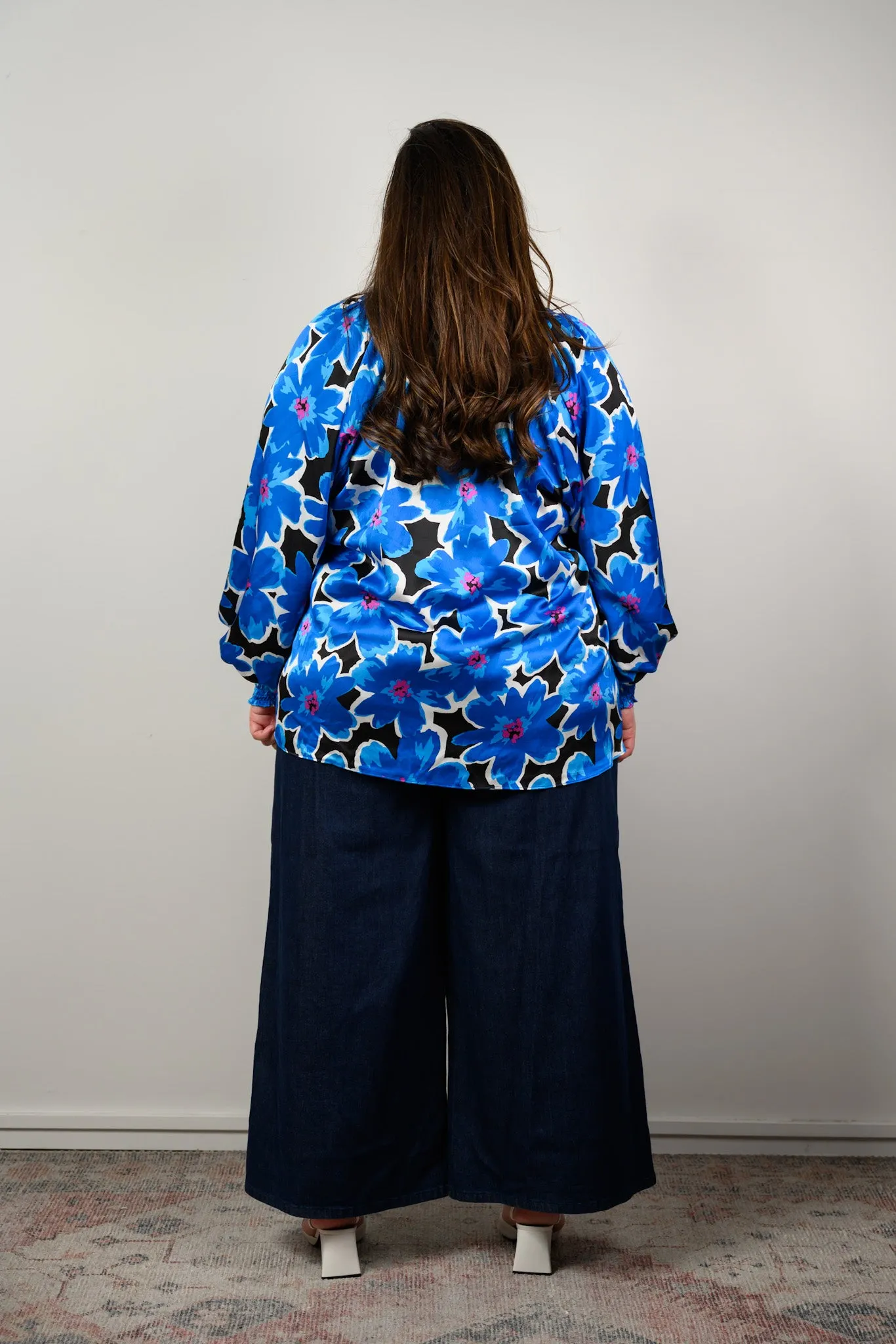 Zoe Blouse - Blue Retro